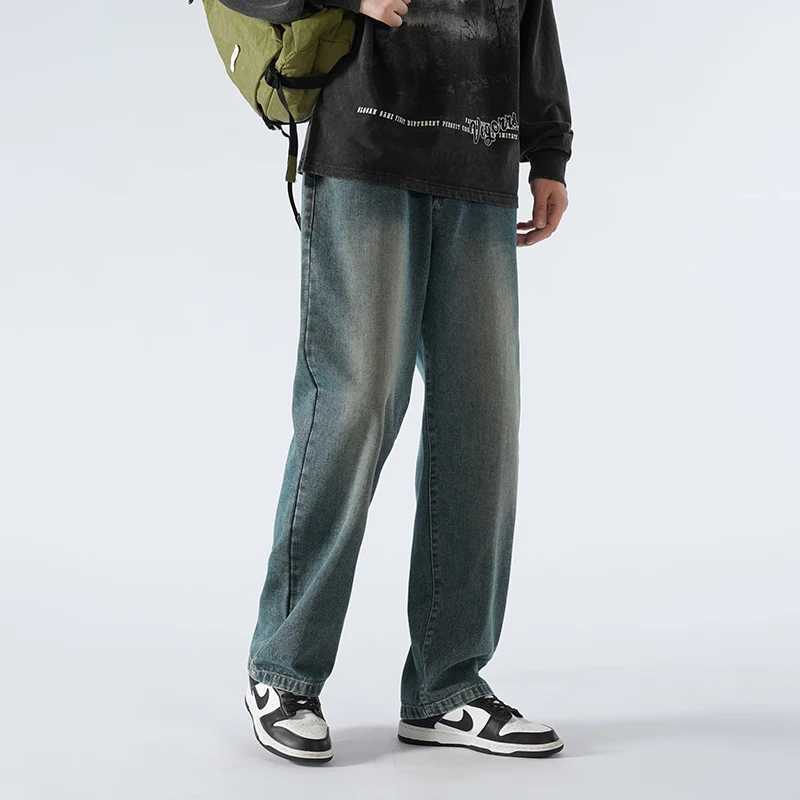 Autumn Oversized Jeans For Men Extra Long Tall Floor Length Pants Thickened 115cm 110cm Straight Leg Pants 190cm Long Pants J251030