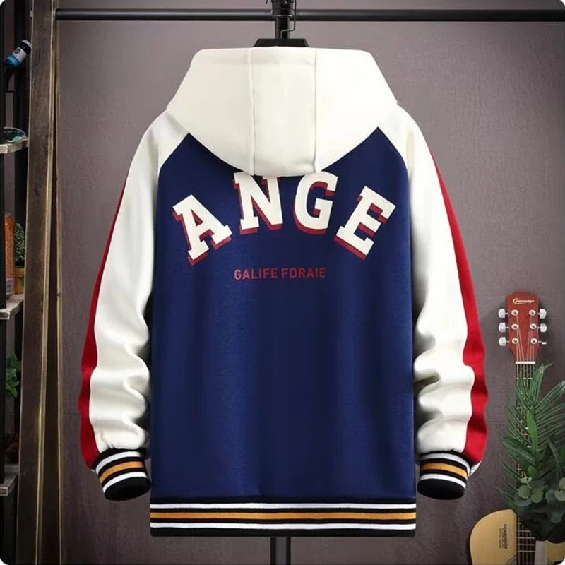Korean Fashion Mens Jackets Spring Autumn Streetwear Print Coats Men Casual Trend Clothing Hooded Baseball 251028