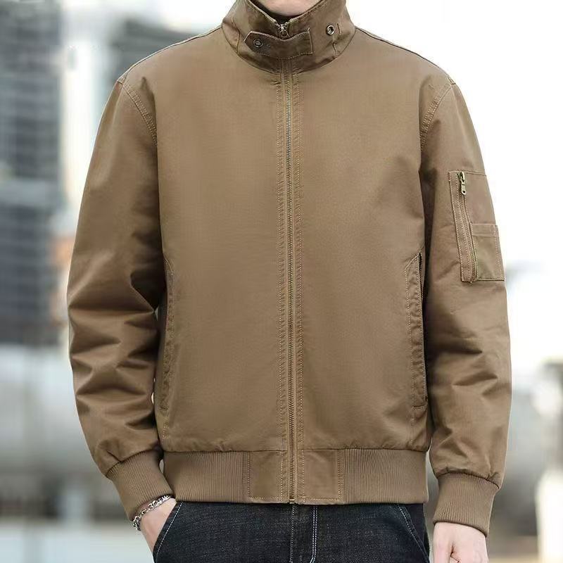 Spring And Autumn New Workwear Jacket Men's Pure Cotton Jacket Loose Large Size American Designer Coat Pilot Lapel Casual Jacket