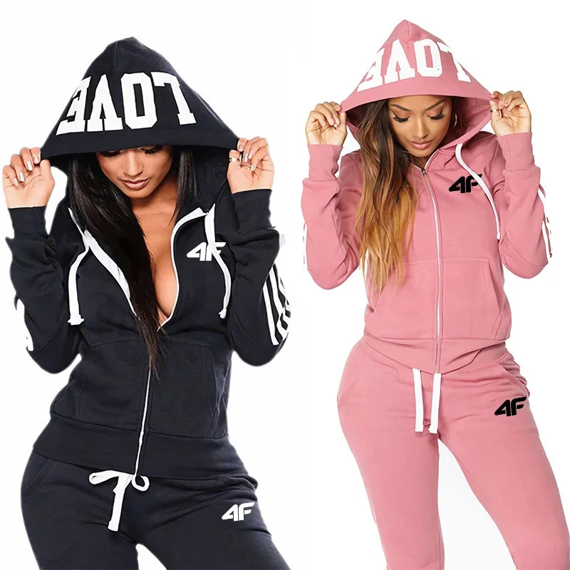 Womens Twopiece Set Suit Sports Comfortable Zipper Daily Autumn Winter Fashion Outdoors Hoodie Jogging Casual Quality 251029