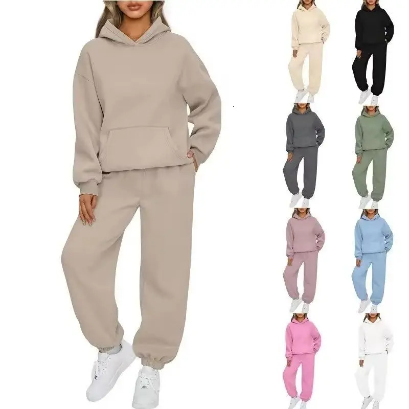 Unisex Autumn Winter Hoodie and Joggers Set Casual Sports Outfit for Men Women 251028