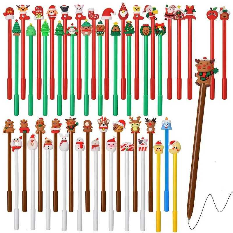 530Pcs Mixed Christmas Pens Cartoon Black Ink Writing Pen Kids New Year Gift Stationery 2025 Christmas Party Decor Supplies C251030