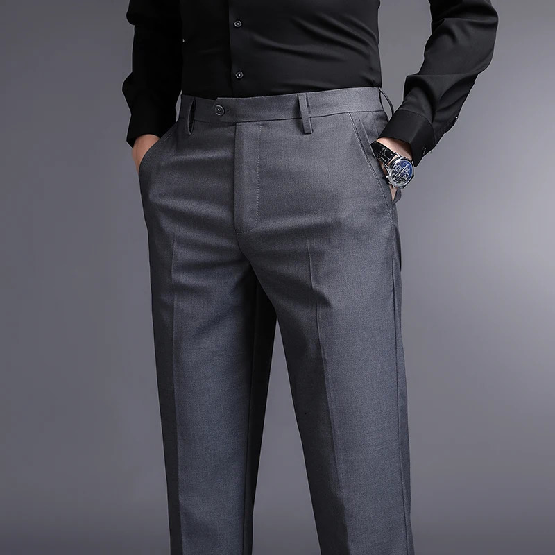 Top Grade Fashion Relax Fit Suit Pant Office Trousers For Men Dress Pants Business Straight Trousers Mens Clothing 251028