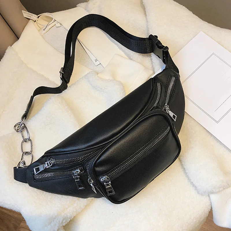 Women Chest Crossbody Bag Wide Strap Soft Artificial Leather Shoulder Bag Messenger Bag Pack for Travel Wallet Chain Waist Bag 251030