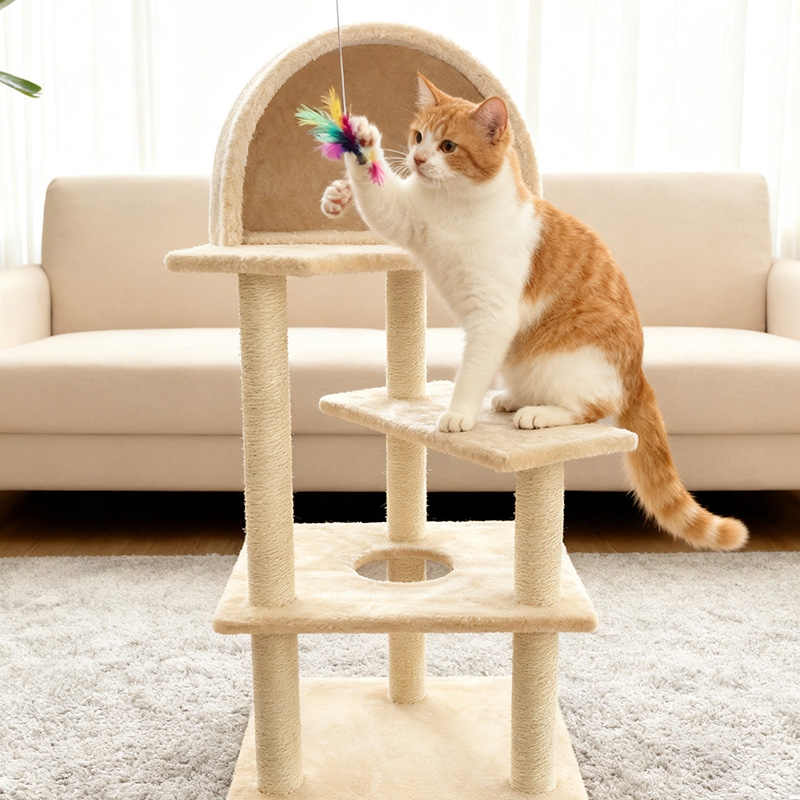 Versatile Feline Furniture: An Entertaining Cat Tower Equipped With Plush Platforms hot-sale products
