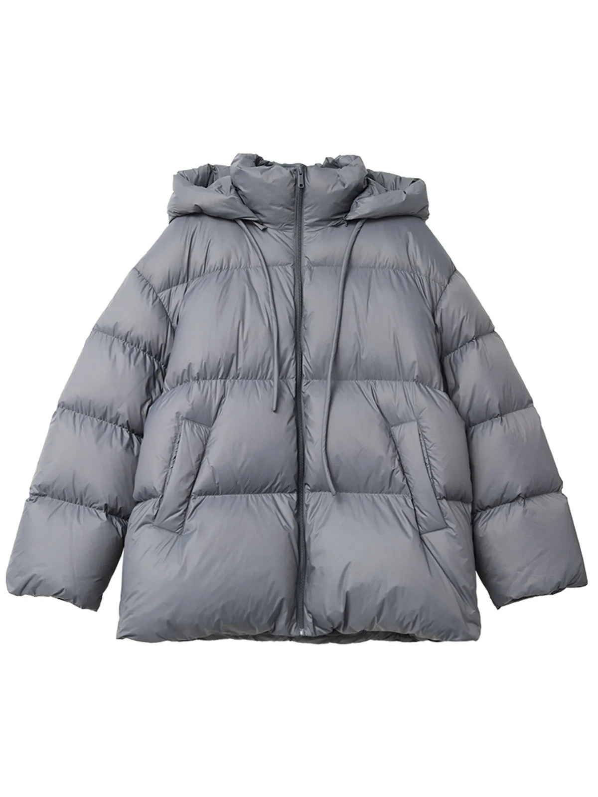 CHIC VEN Women Down Coats Solid Loose Hooded 90 White Duck Down Jacket Puffs Female Outerwear Autumn Winter 251023