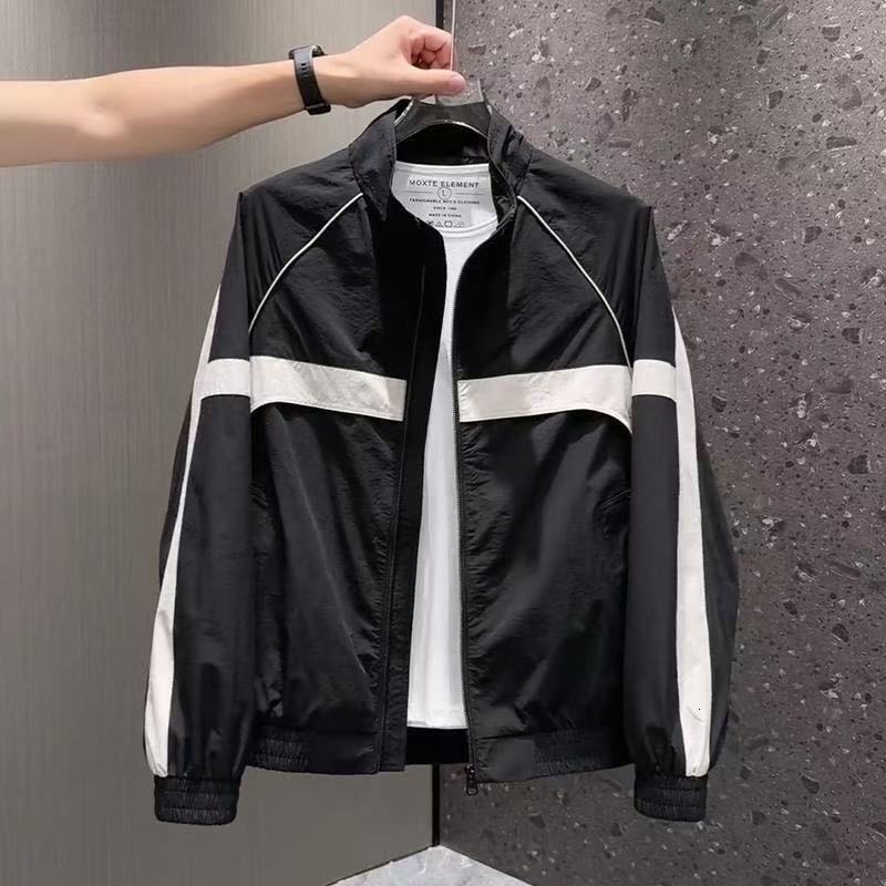 Designer Coat 2025 Summer New Men's Color Block Patchwork Casual Jacket Top Men's Fashion Trendy Versatile Jacket