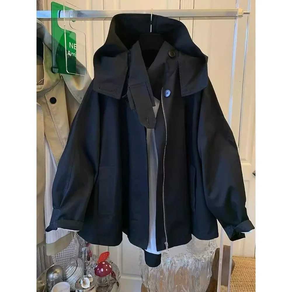 Loose Womens Workwear Jacket New Arrival Casual Long Coat Spring Autumn Small Size Trendy Windbreaker High Waist AE Origin H25103016