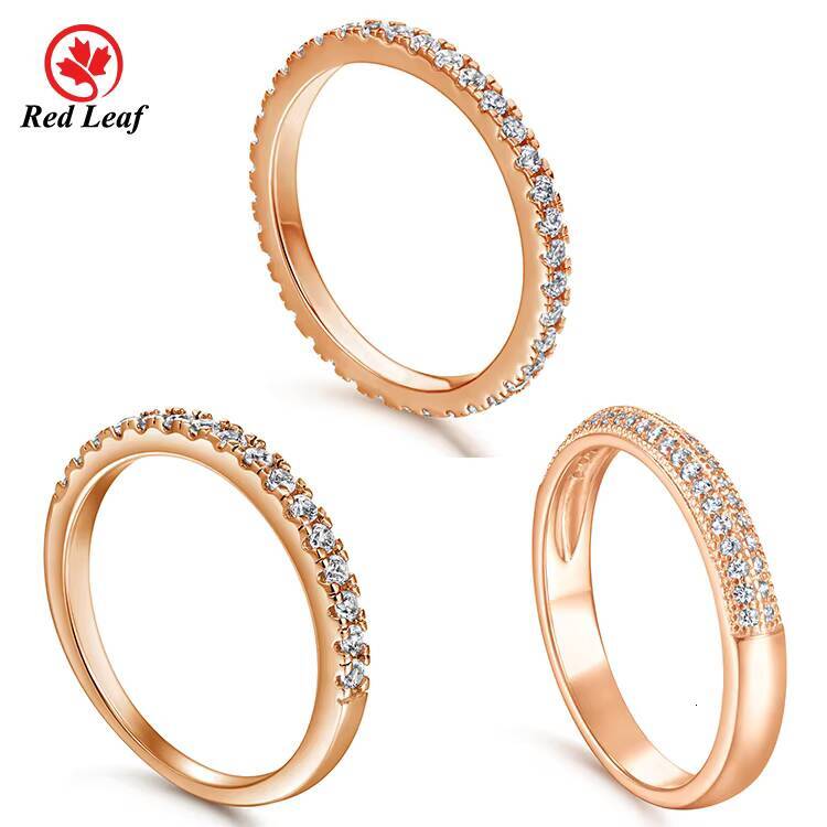 Redleaf Fashion Rings for Men Moissanite Diamond Gemstone Jewelry Women Silver Gold Plated Ring