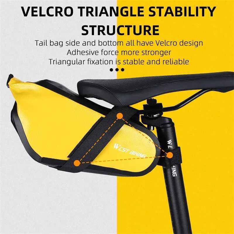 WEST BIKING Waterproof Saddle Bag Tools Storage Rear Seat Tail Bag 23L MTB Road Bicycle Roll Closure Pouch Cycling Accessories H251029