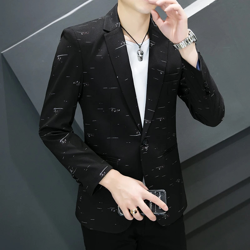 Mens Slimfit Trendy Blazer Casual Fashion Handsome Youth Korean Version Hombre Veste Costume Homme Luxe 251028