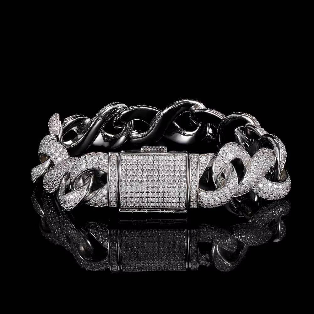 Big Cuban Link Gold Diamond Infinity Bracelets Women Hip Hop Mens Jewelry Bracelets Designer's style