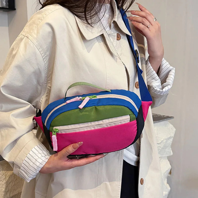 Nylon Women Waist Bag Dopamine Chest Pack Casual Shoulder Bag Sports Unisex Handbags Suitable for shopping Outdoor Crossbody Bag 251030