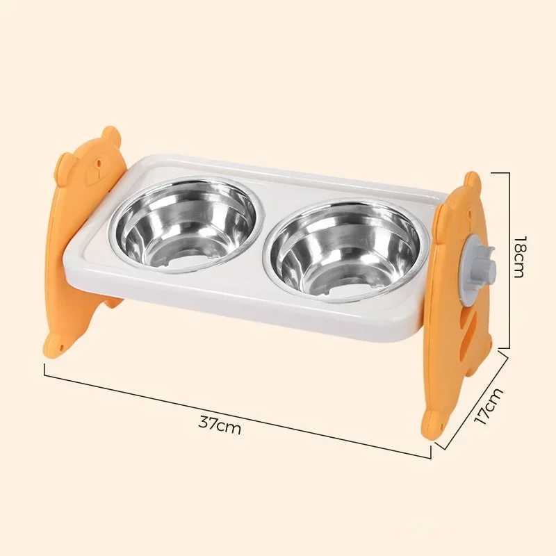 Elevated Pet Bowl for Small Dogs and CatsTilted Adjustable Raised Dog Bowls with 3 Stainless Steel NonSlip Feeder Dog Bowls J251113