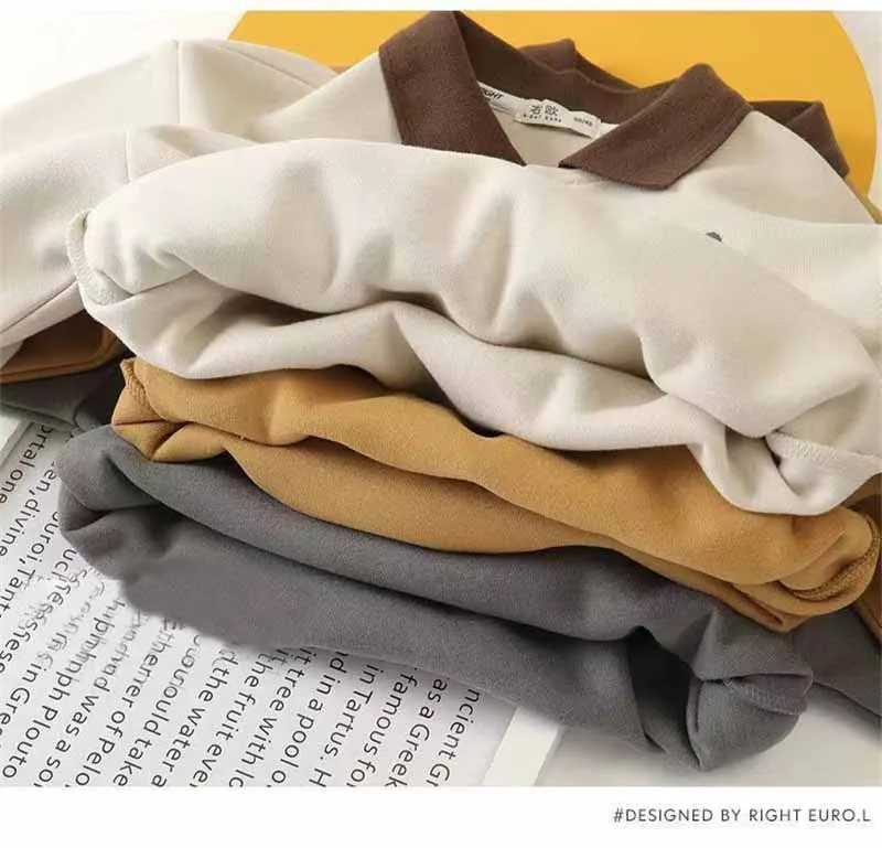 Boys Sweater Kids Polo Collar Pullover Spring Autumn New Childrens Teens LongSleeved Letter Coat Baby Casual Jumper 28 YearsT251030