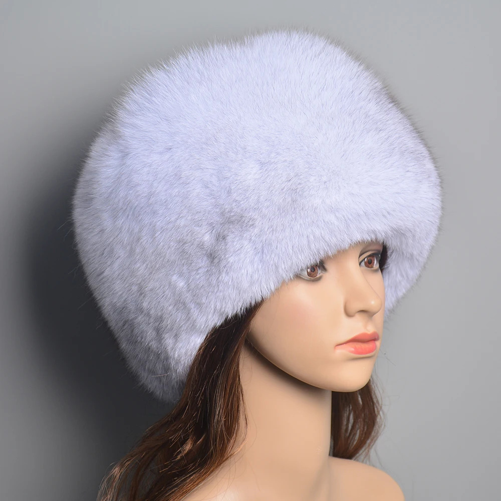 Fashion Real Fur Hats Winter Hats For Women Natural Fox Fur Beanies Real Fox Bomber Hat Fluffy Russian Female Round Cap 251028
