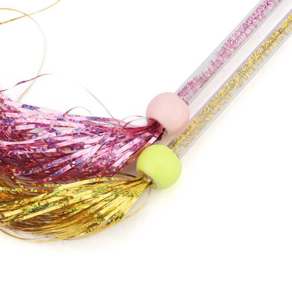 2pcs Colorful Kitten Interactive Rod Tassel Cat Teaser Wand Toys Funny Stick Pet Toy S251029