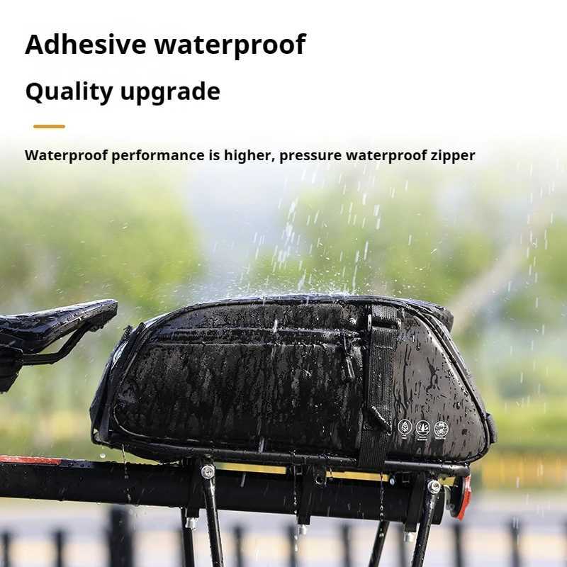 OFFBONDAGE Saddlebag Multifunctional Rack Bag Top Tube Bag Reflective Waterproof Handheld Large Capacity Adjustable Bicycle Bag H251029