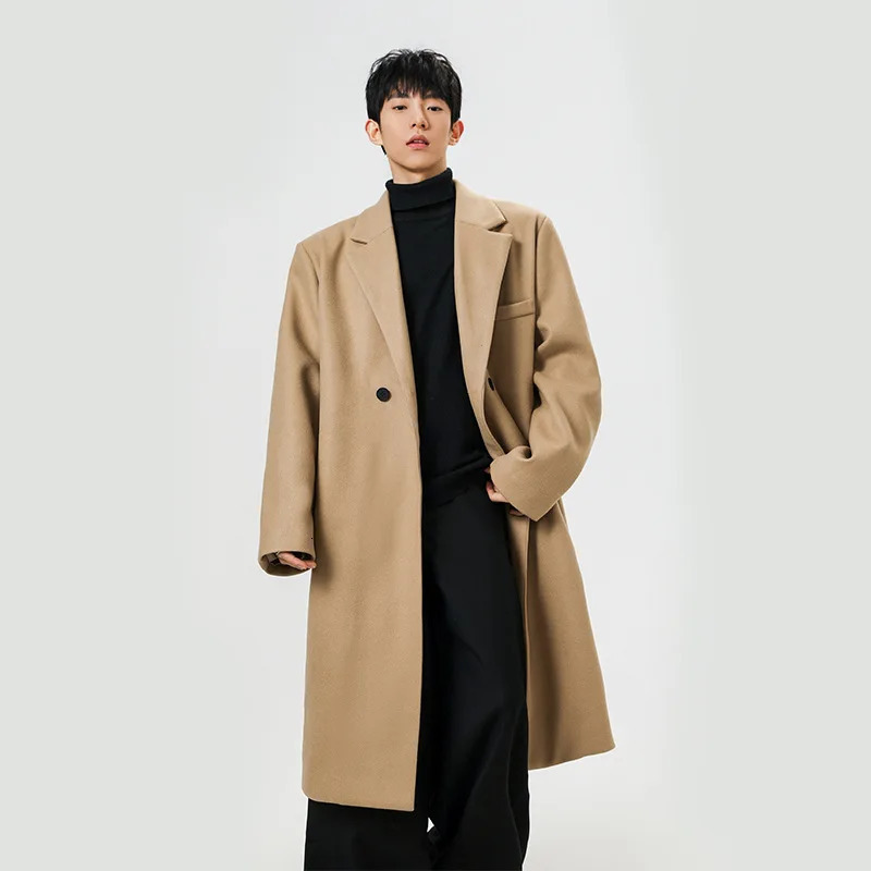 Fashion Coat HighQuality 380g Wool Material Winter LongSleeved Mens LooseFitting Windbreaker Jacket 251029