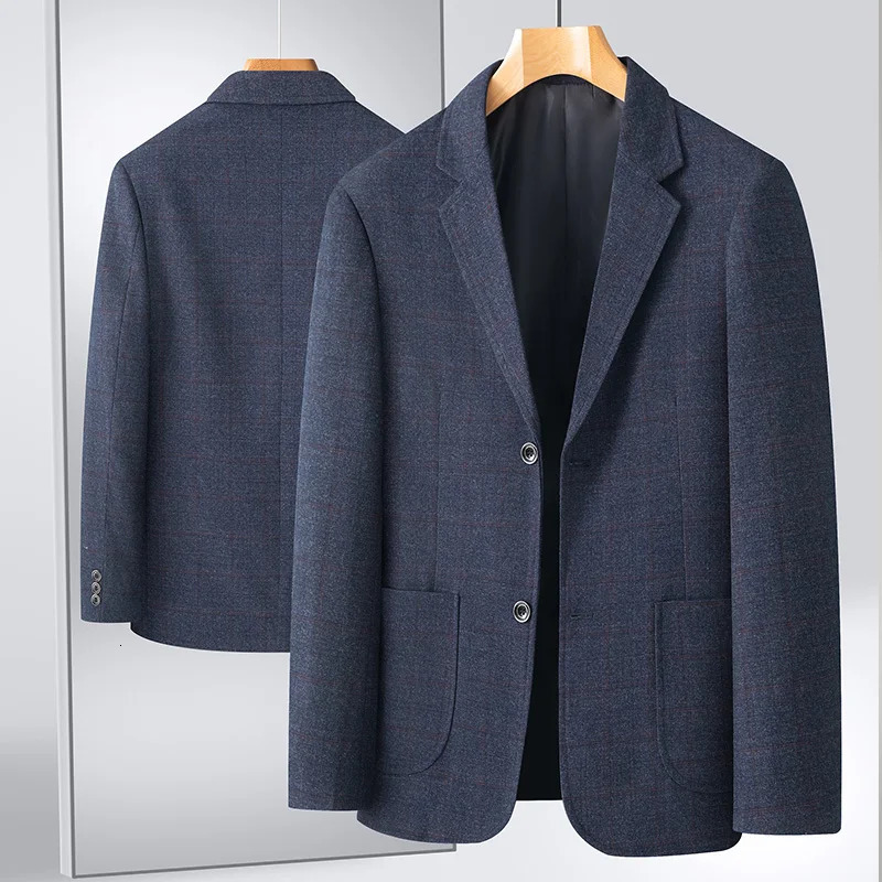 Mens Blazer Fashion Middleaged Business Casual Professional Wear Loose British Style Subtrend Four Seasons Suit 251028