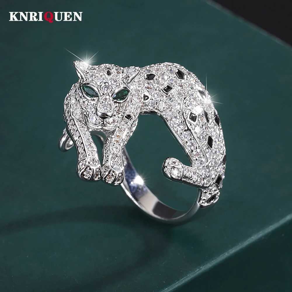 New Charms High Carbon Diamond 5A Zircon Leopard Gold Color Rings for Women Cocktail Party Fine Jewelry Birthday Gift W251030