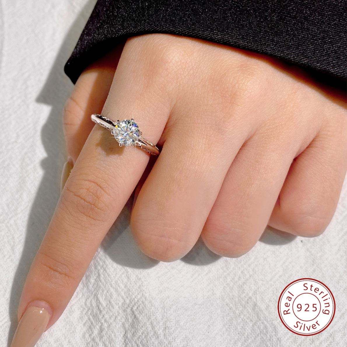 MT GRA Moissanite Rings for Women 925 Sterling Silver Wedding Engagement Promise Rings Fine Fashion Jewelry Wholesale High quality