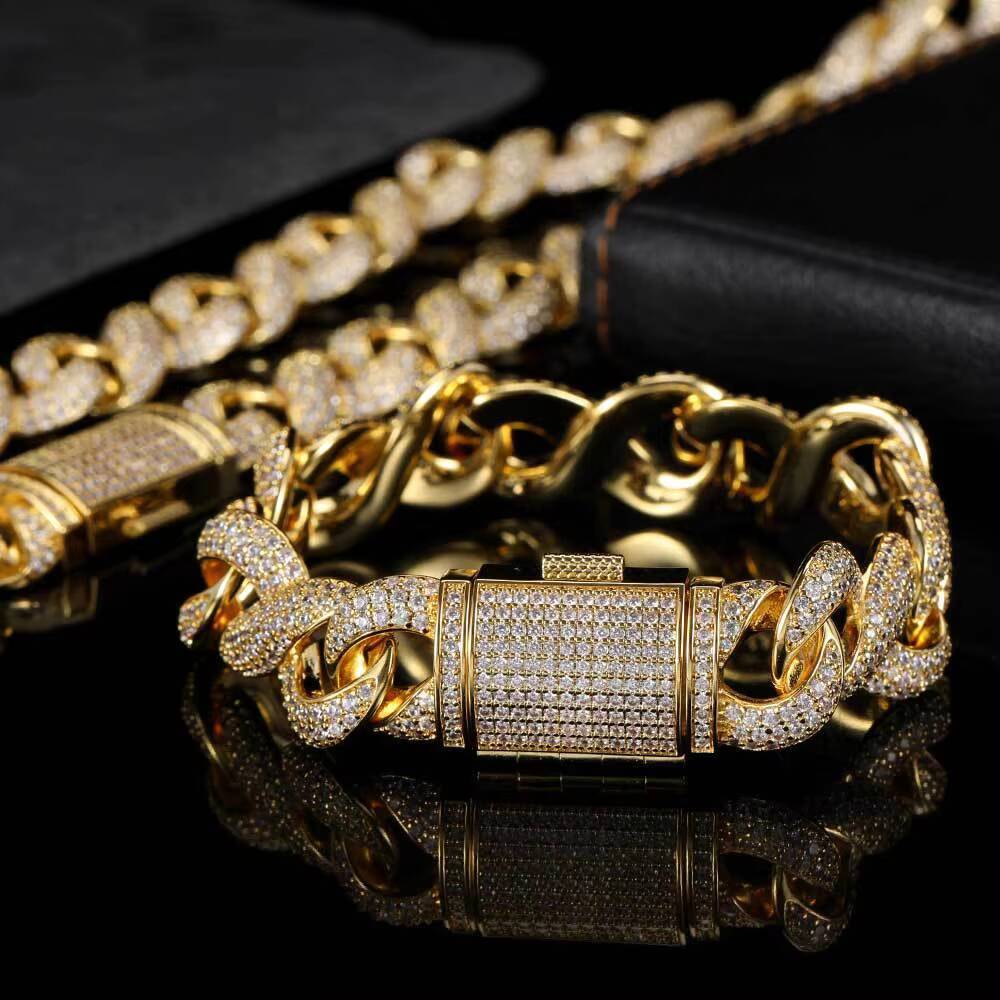 Big Cuban Link Gold Diamond Infinity Bracelets Women Hip Hop Mens Jewelry Bracelets Designer's style