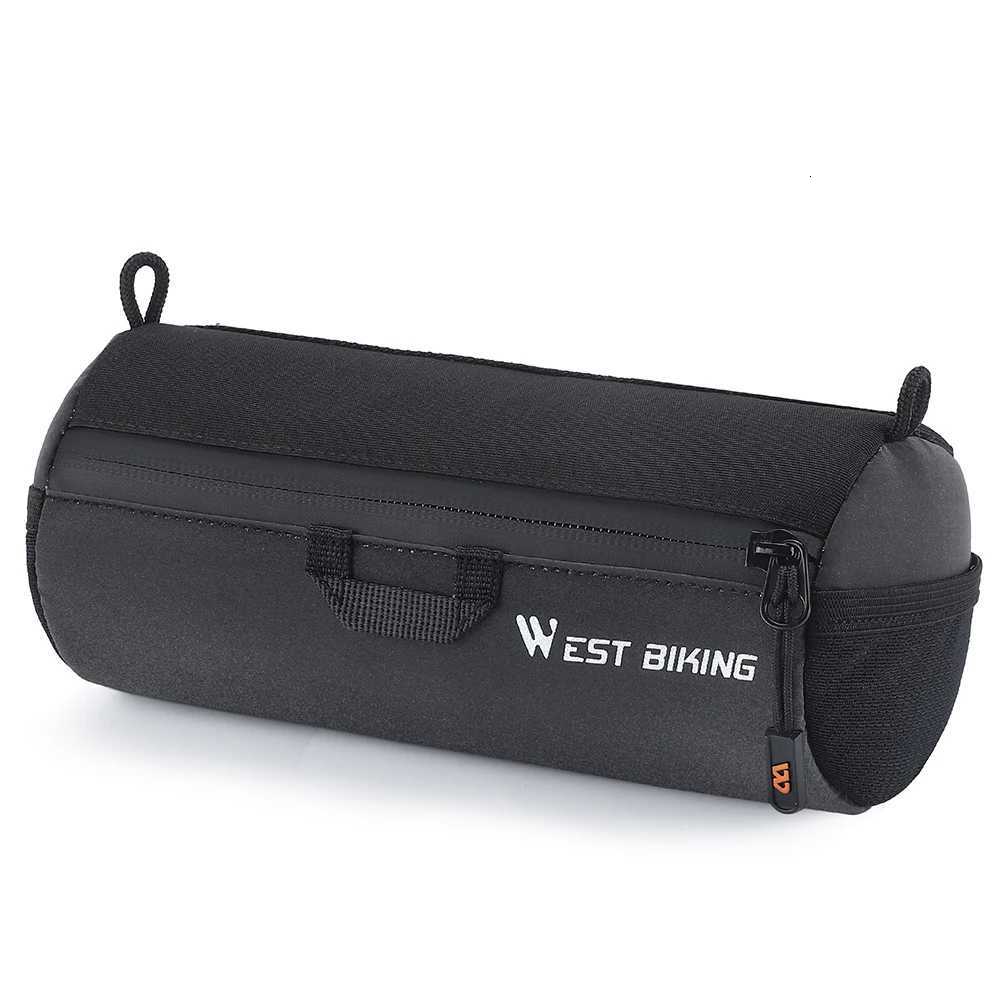 1L Bike Handlebar Bag Bike Front Tube Bag with Shoulder Strap Bike Front Frame Bag Multifunction for Mountain Road Bikes H251029