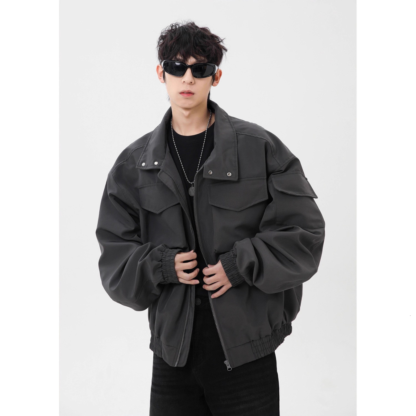 Light Cavalry Multi-pocket Workwear Jacket For Men 2025 Spring And Autumn Designer Coat American Style Cool Trendy Loose Stand Collar Jacket