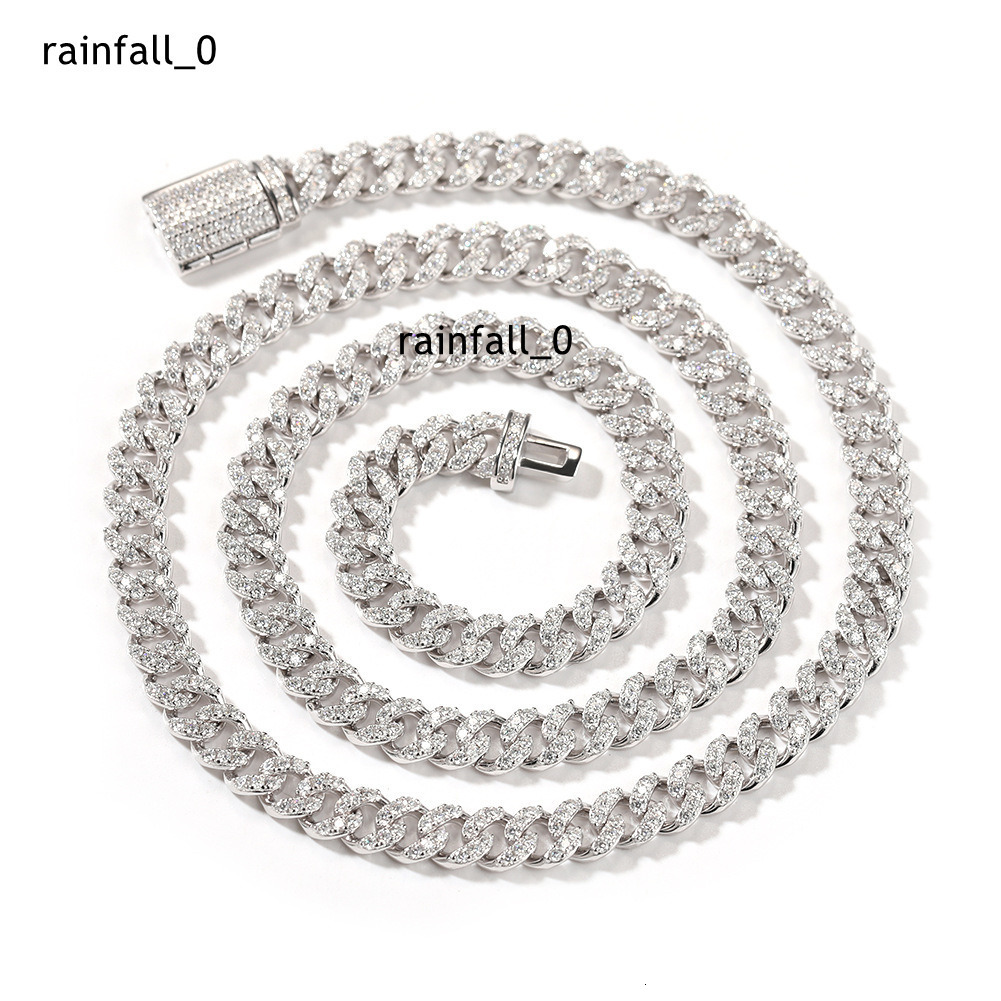Hip Hop 6mm925 Silver Moissanite Mens Custom Cuban Chain