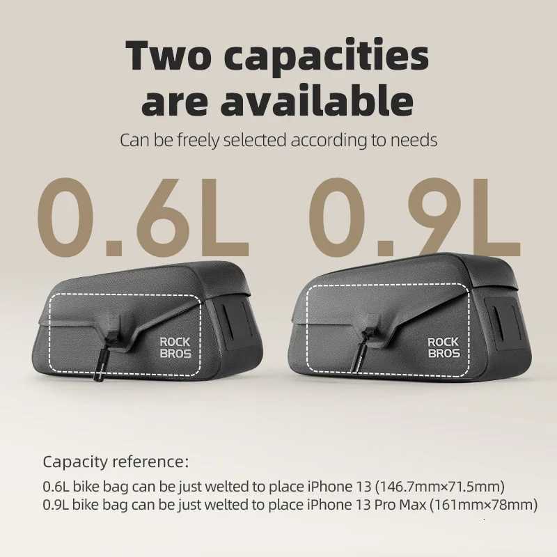 ROCKBROS Bike Top Tube Bag Magnetic Waterproof TPU Bike Frame Front Pack Mountain Bike Riding Storage Bag Cycling Accessories H251029