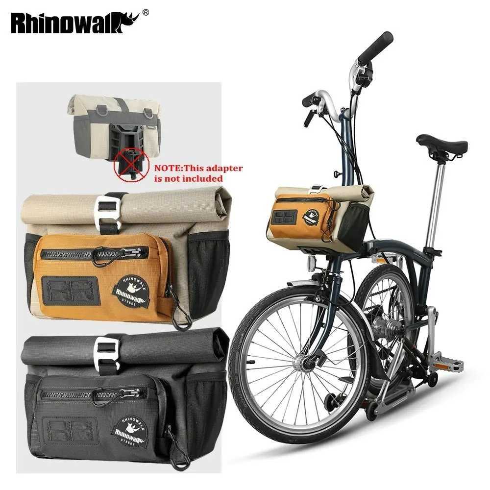 Rhinowalk Bicycle Handlebar Bag 4L Quick Release Bag For Brompton Folding Bike Cycling Front Basket Storage Bag Shouler Bag H251029