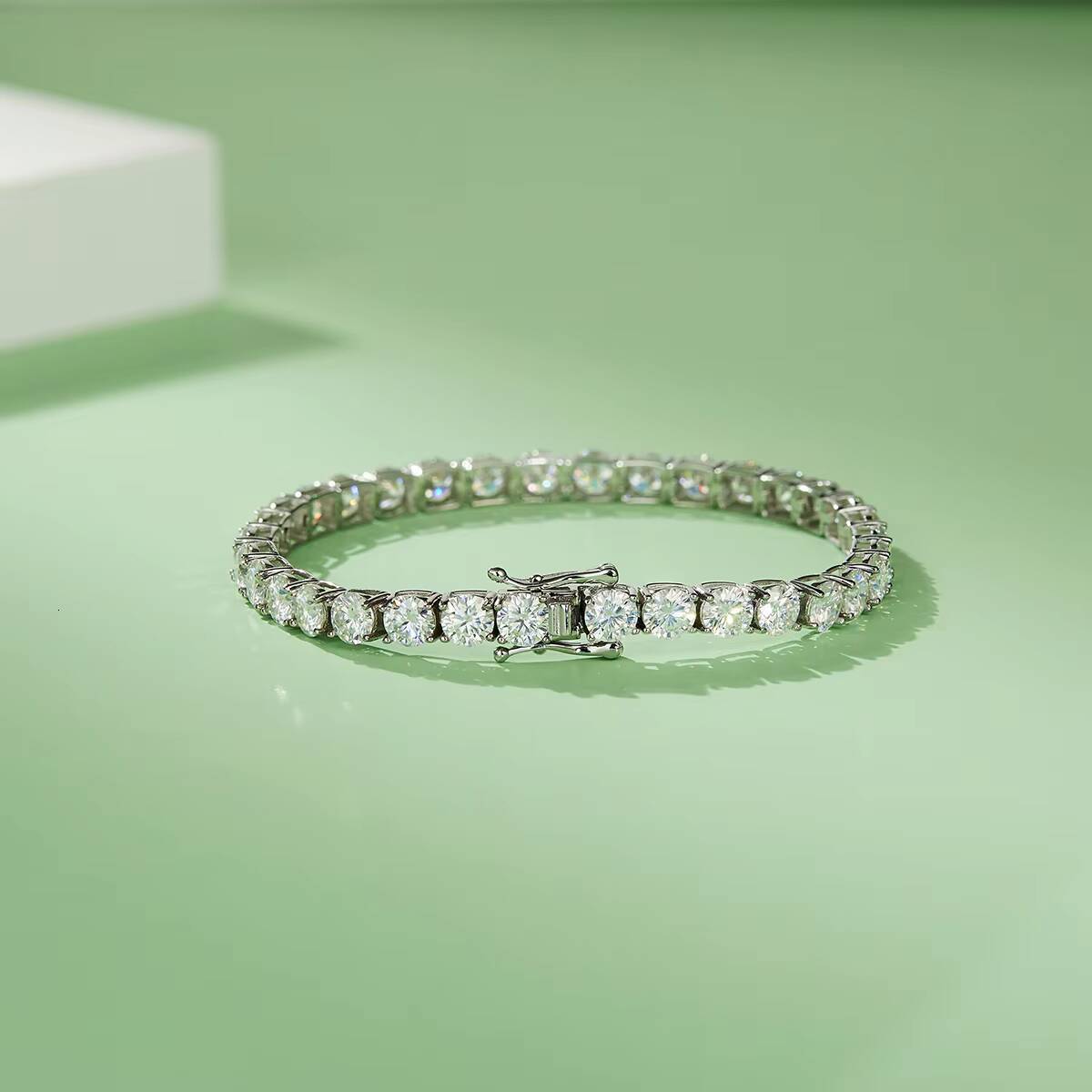 Haute Joaillerie 5MM Moissinate Sterling Silver S925 Diamond Chains Tennis Bracelet High Jewelry Custom Tennis Bracelet Silver