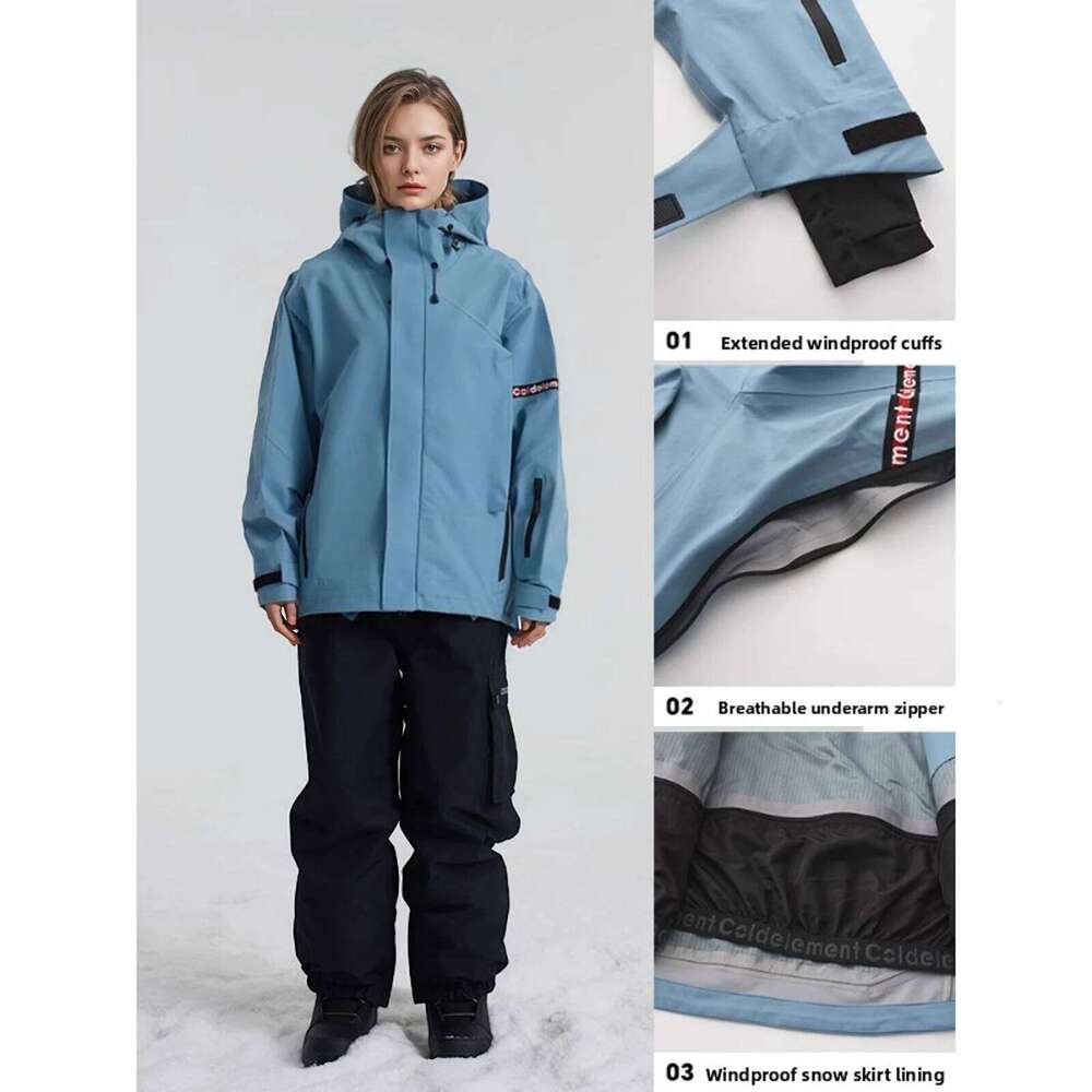 Coldelement Unisex 3L Hard Shell Ski Jacket For Snowboard - Professional Grade, Waterproof, Windproof, Fully Taped, Durable