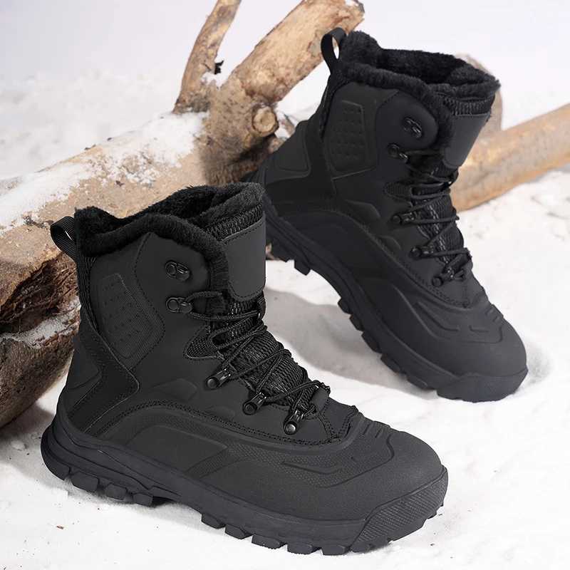 Winter Warm Men Ankle Boots Comfortable Man Snow Boots Outdoor Cotton Work Boots Nonslip Waterproof Mens Hiking Climbing Shoes Z251029
