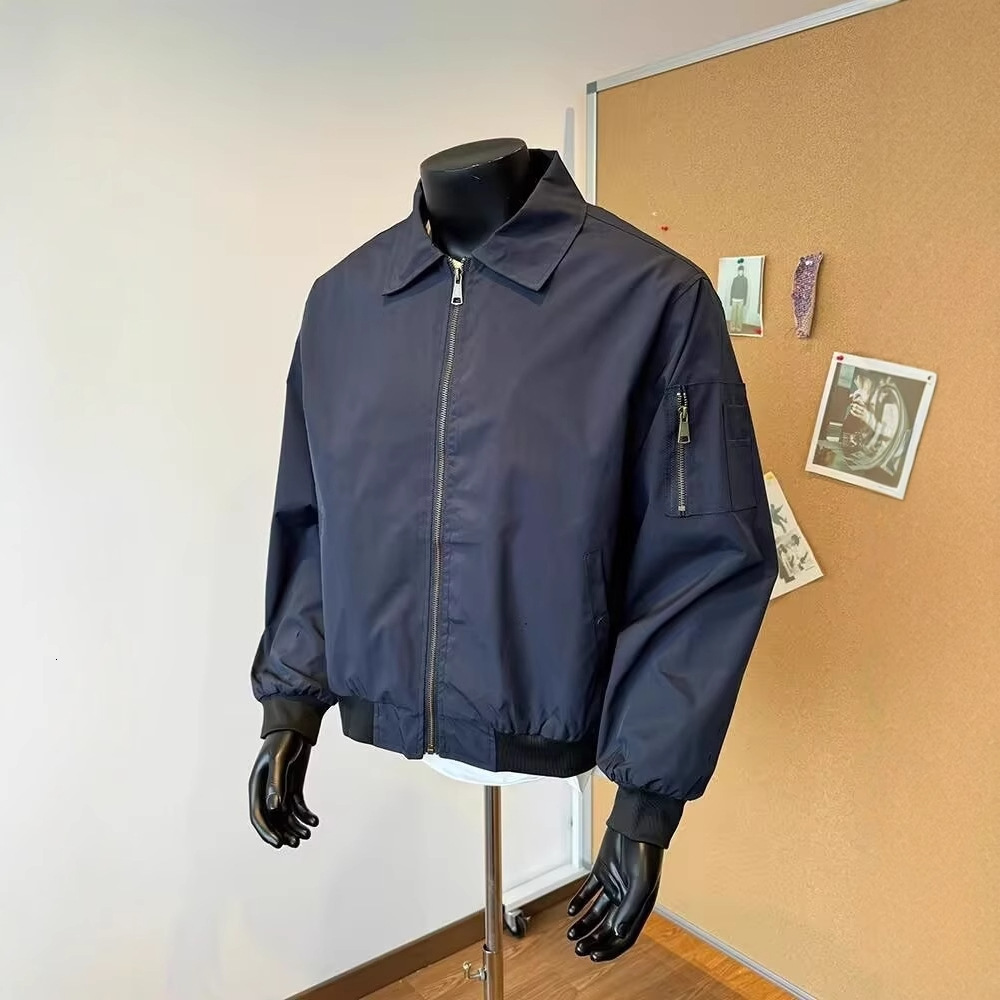 Navy Blue High-end Pilot Jacket For Men Spring And Autumn High Street Trendy Designer Coat Cool American Style Zipper Jacket
