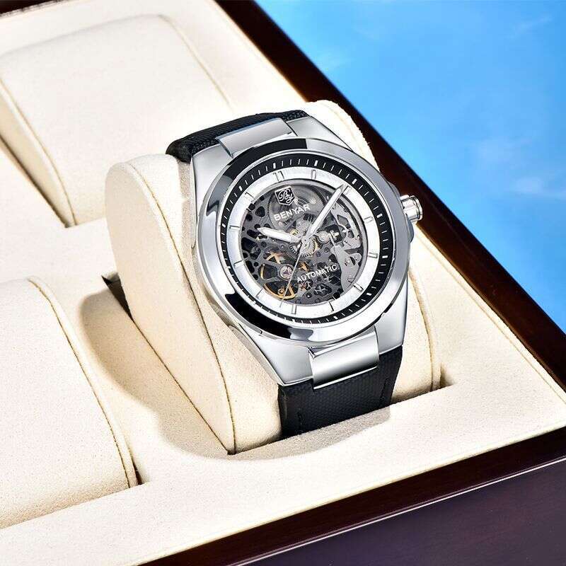 benyar b binya cross hollow movement novel design highquality alloy case mens mechanical watch by5207m