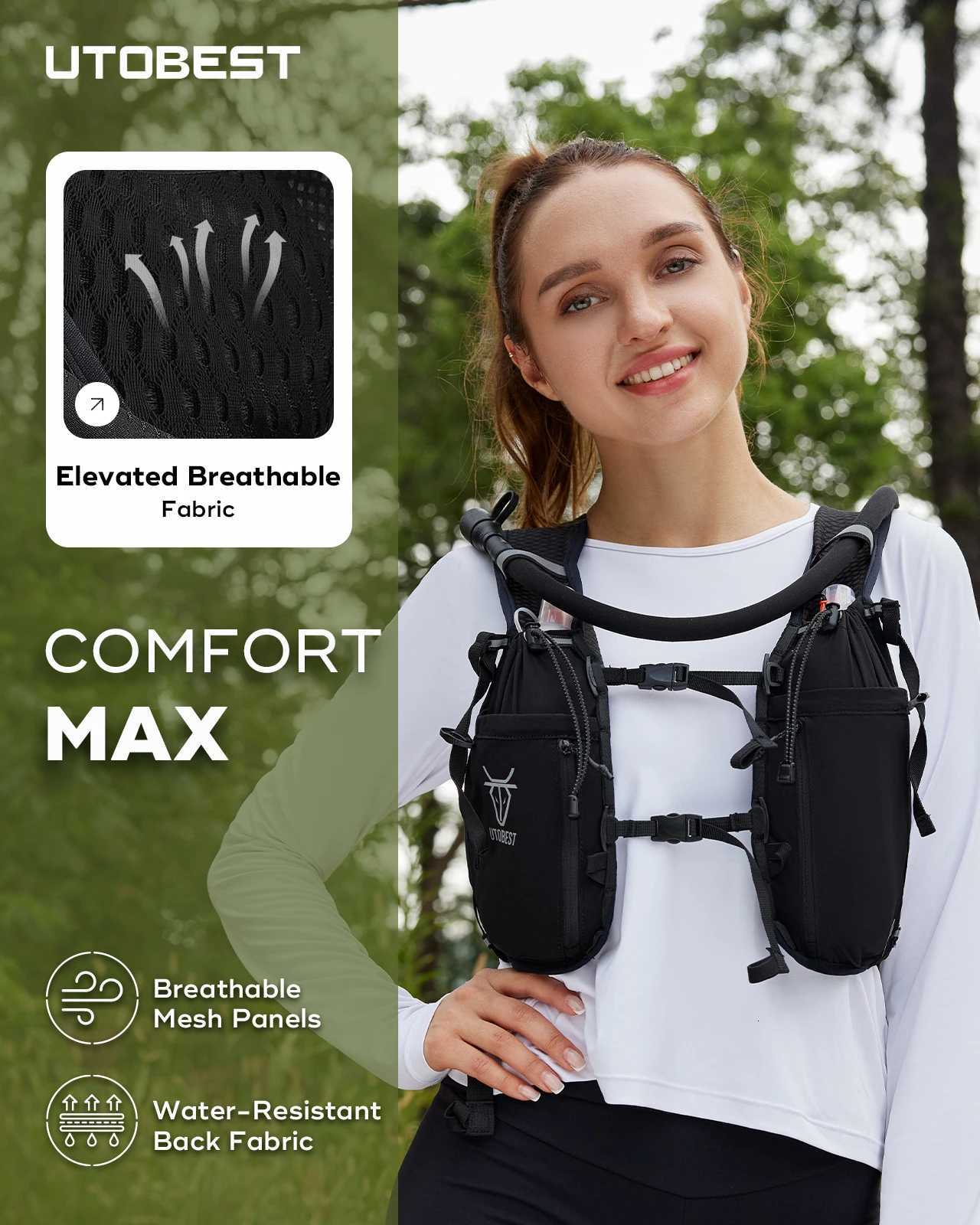 UTOBEST Trail Running Backpack 10L Ultra Lightweight Hydration Vest with 2L Water Bladder for Outdoor Hiking Cycling Marathon H251029