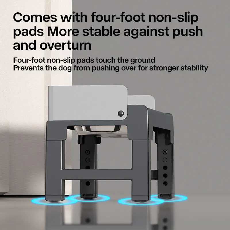 Collapsible Elevated Dog Bowls Adjustable Raised Stand with Double Stainless Steel Food Water Bowls for Small Medium Large Dogs J251120