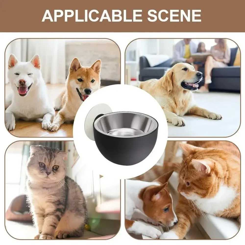 1 Pcs Wall Mount Stainless Steel Dog Bowls Anti Spill Pet Food Dishes Elevated Cat Bowl Dishwasher Safe Rustproof J251113