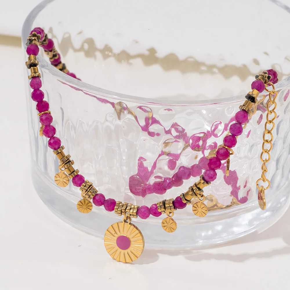 Keen on Necklace Stainless Steel Natural Stone Bead Pendant Suitable for Womens Beach Parties European American StyleXJ251030