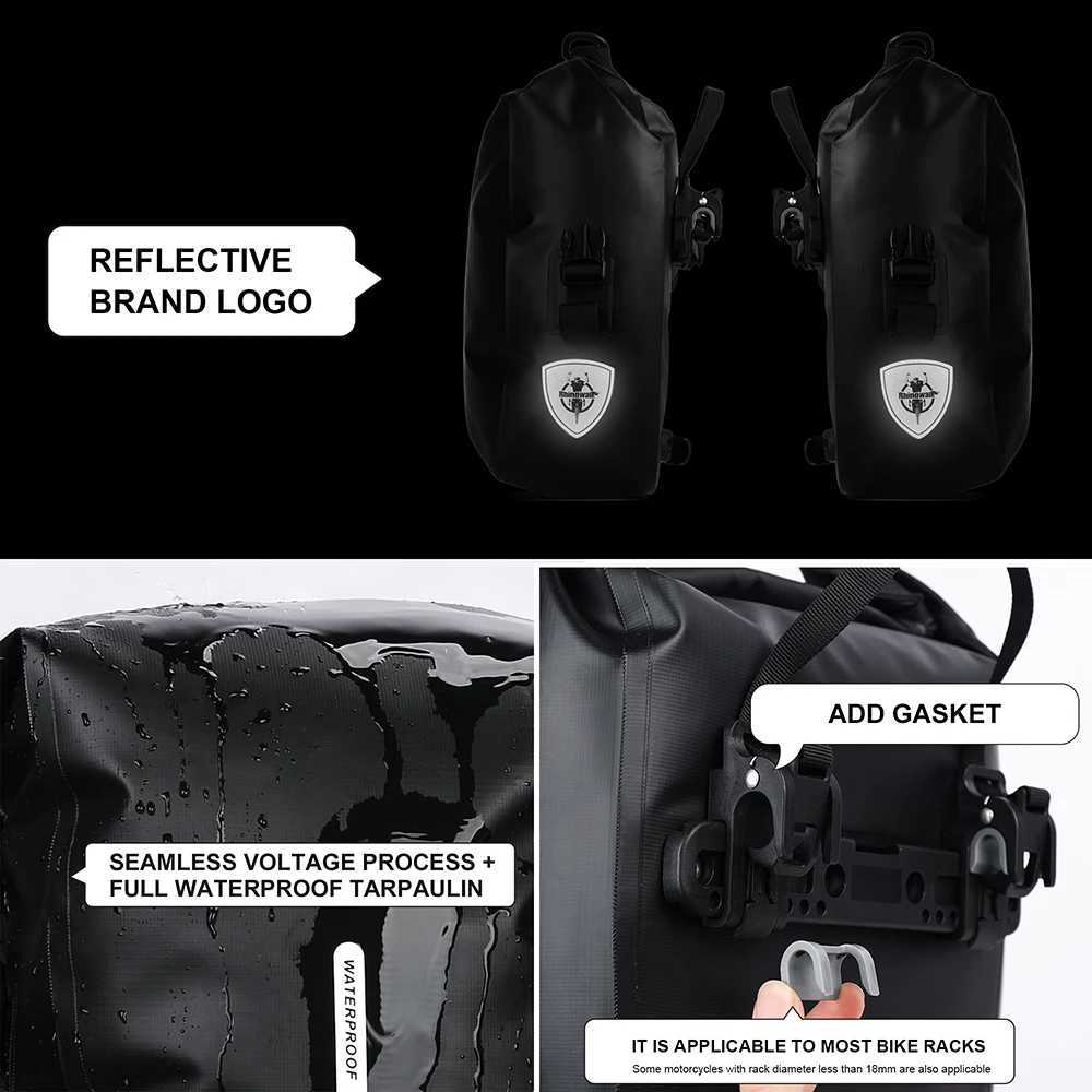 Rhinowalk Bicycle Bag Waterproof Bike Pannier Bag 710L Portable Cycling Rear Seat Trunk Bag MTB Bike Accessories Luggage Carrie H251029