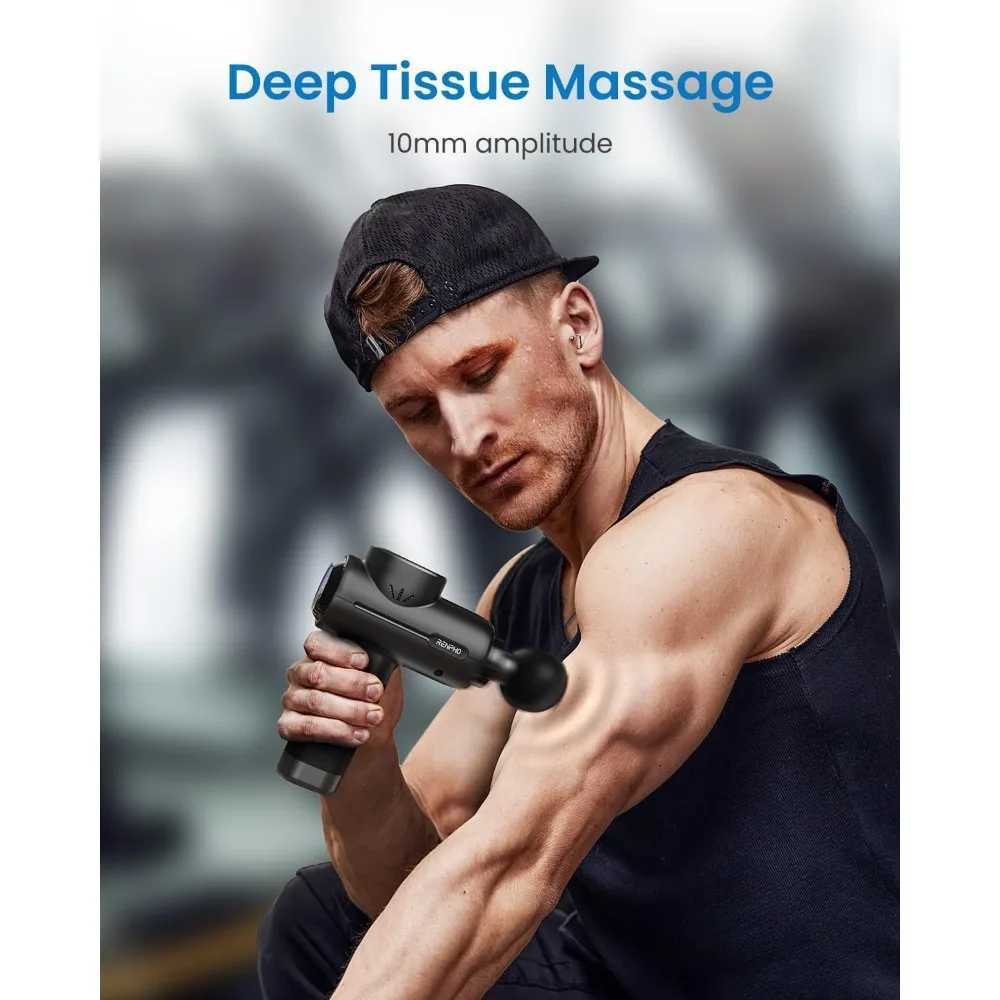 RENPHO Massage Gun Deep Tissue Portable Percussion Muscle Massager with Bluetooth Handheld Device for Back and Neck Carry Cas J251030