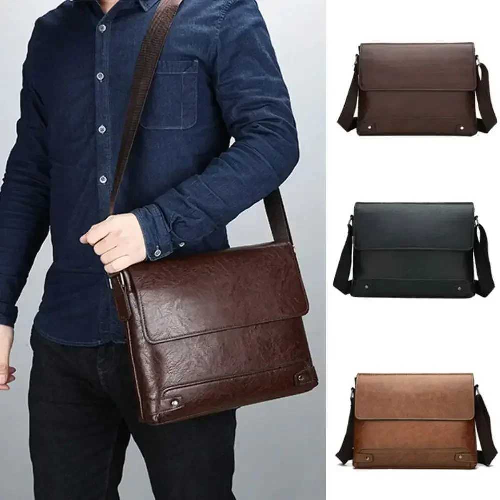 Briefcase For Men PU Leather Tote Bost Cmuting Laptop Shoder Executive Business Work Messenger Crossbody Side Designer Bag Y251011