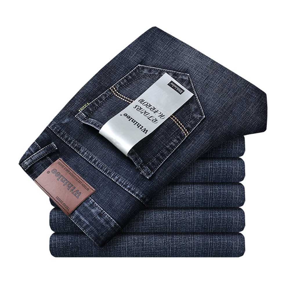 Wthinlee Business Men Jeans Casual Straight Stretch Fashion Classic Blue Black Work Denim Trousers Spring Summer Brand Clothing J251030