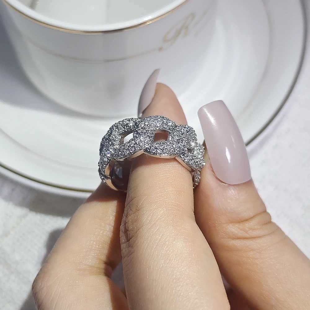 2024 New Trendy Silver Color Eternity Band Ring For Women Anniversary Gift Jewelry Bulk Sell R6369W251030