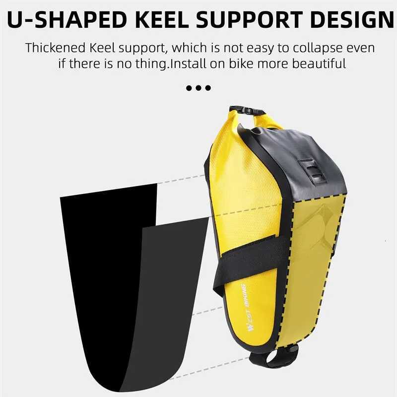 WEST BIKING Waterproof Saddle Bag Tools Storage Rear Seat Tail Bag 23L MTB Road Bicycle Roll Closure Pouch Cycling Accessories H251029