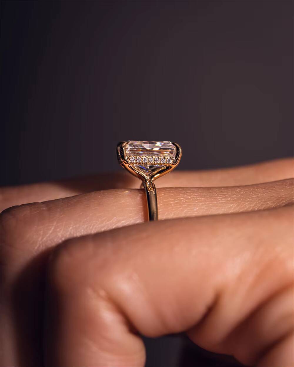 Redleaf 9K 10K 14K 18K Solid Gold Jewelry Solitaire Moissanite Glod Ring Engagement D Vvs Moissanite Fashion Jewelry Rings