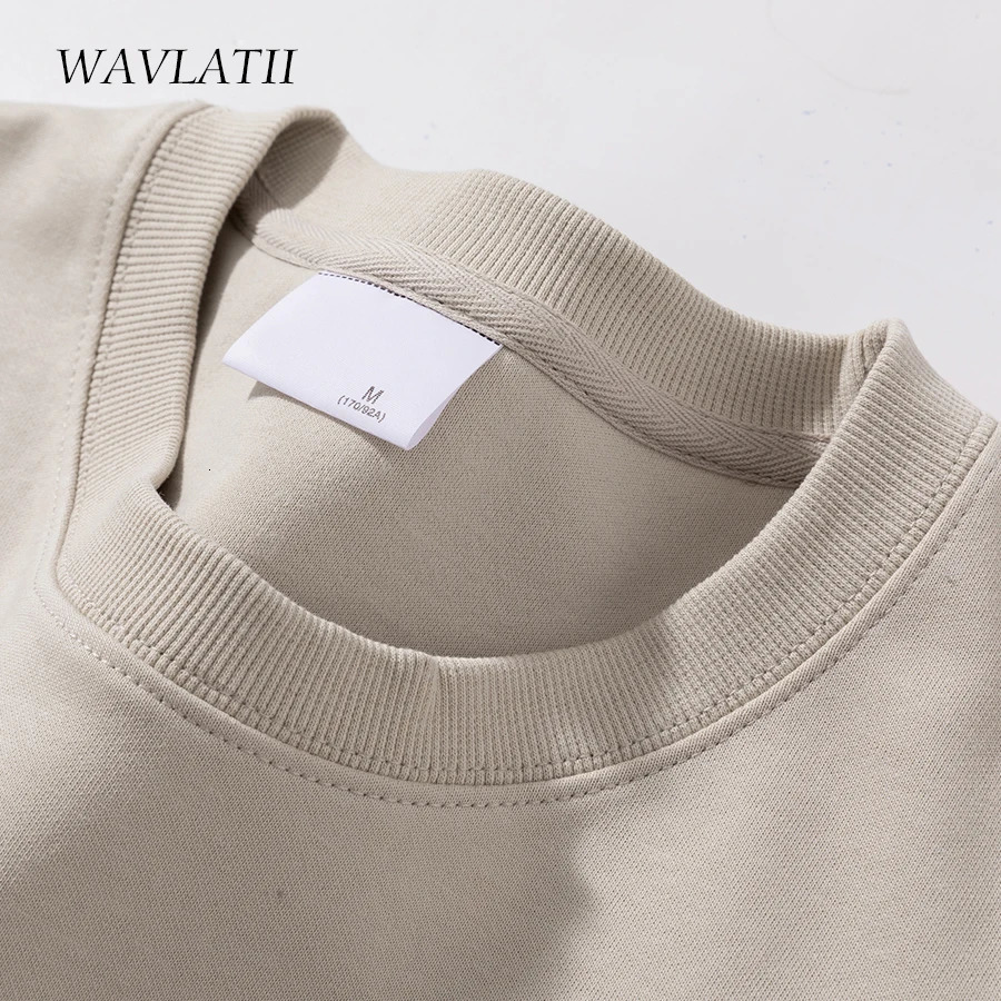 WAVLATII Women Simple Style Khaki Sweatshirt Female Fashion Streetwear Soild Oneck Hoodie Casual White Tops for Autumn 251030