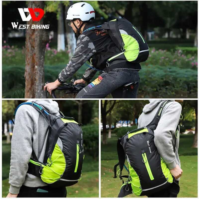 WEST BIKING 16L Cycling Backpack Portable Breathable Ultralight Bicycle Bag Outdoor Sport Climbing Travel Hiking Hydration Bag H251029